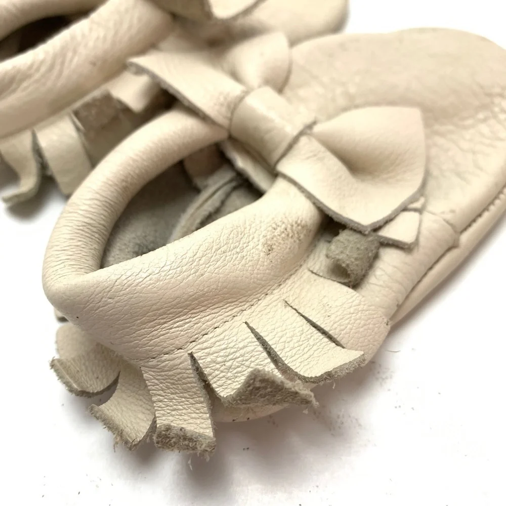 GENUINE LEATHER Soft Baby Moccasins Shoes Slippers